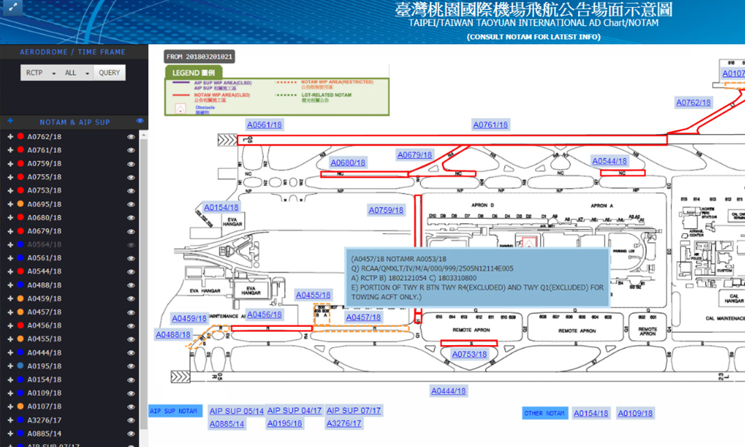 AES Taipei FIR Aerodrome Chart/NOTAM